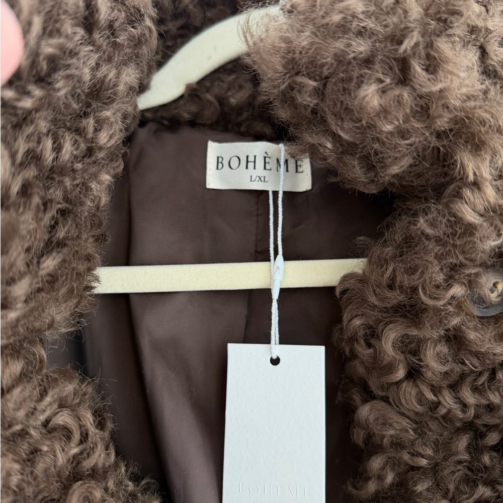 The Faux Fur Coat, Espresso by Boheme Goods - Picture 10 of 12